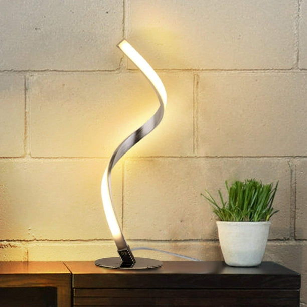 13 Inch Height & 9w & 3 Color Temperature, Contemporary Decorative Lamp for Home Stylish Spiral LED Table Lamp Silver Living Room & Office Dimmable Metallic Beside Lamp with Touch Controller 13 Inch Height & 9w & 3 Color Temperature, Contemporary Decorative Lamp for Home Stylish Spiral LED Table Lamp Silver Living Room & Office Dimmable Metallic Beside Lamp with Touch Controller